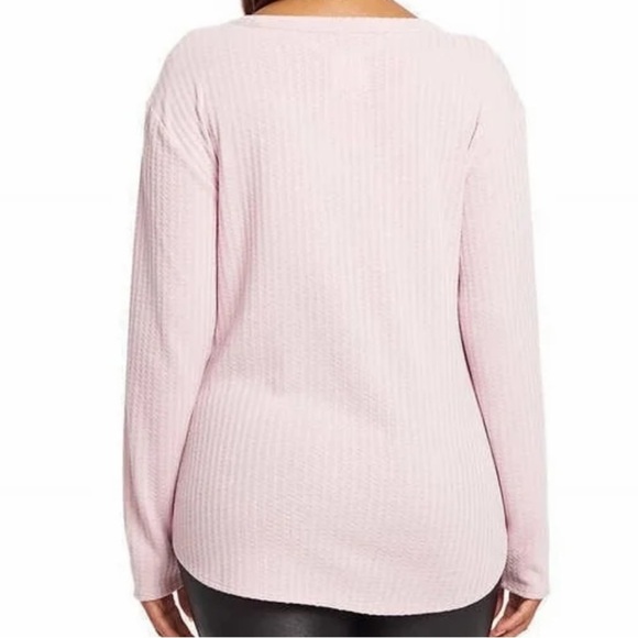 Chaser V-neck Waffle Weave Pullover Top S Pale Purple - Picture 2 of 11